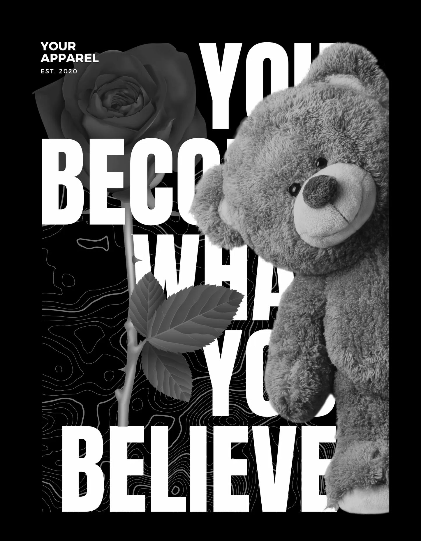 Men’s Inspirational “Believe” Graphic Oversized T Shirt