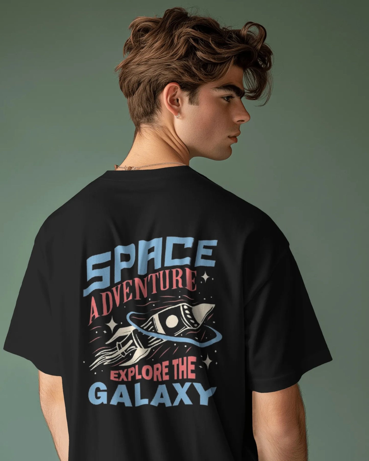 Men’s ‘Space Adventure’ Graphic Oversized T Shirt