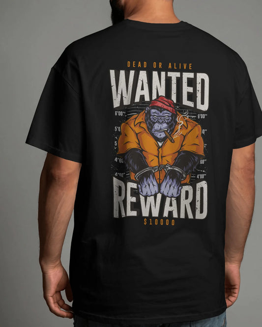 Men’s “Wanted” Gorilla Graphic Oversized T Shirt